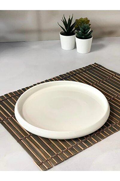 ACAR طبق بورسلين دائري بيانكو بيرلا 23.5x2.5 سم