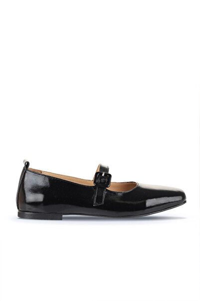 Bueno Shoes Balerini de damă din piele lacuită neagră 01wd1300