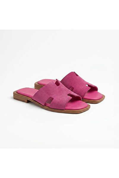 SİBA SHOES شبشب ديليا من الجلد الطبيعي باللون الفوشيا
