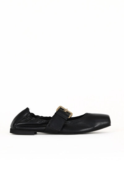 Bueno Shoes Balerini de damă din piele neagră 30wa23629