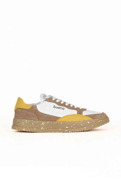 Bueno Shoes حذاء رياضي رجالي من الجلد باللون الأبيض والأصفر 16wa8243