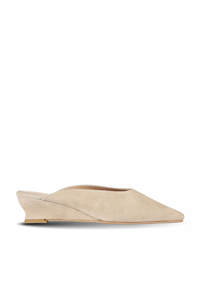 BUENO Shoes Beige Suede Women's Heeled Slippers 39Wt3150
