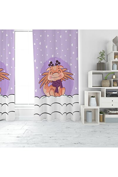 EVSEHOMES CUTE DINOSAUR PRINT DIGITAL PERDEAUĂ DE FOLOSĂ CU O ARIPI