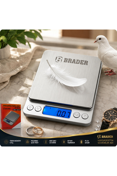 Brader 500 gr 0.01 Tam Hassas Kuyumcu Eczane Terazisi