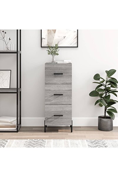 Concept Servantă, gri sonoma, 34,5x34x90 cm, lemn compozit