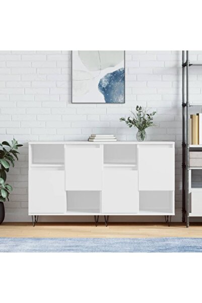 Concept Servante, 2 piese, alb, lemn prelucrat