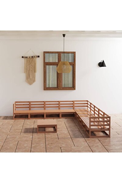 Concept Set mobilier de grădină, 10 piese, maro miere, lemn masiv pin
