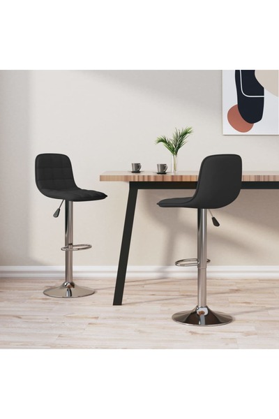 Concept Scaune de bar, 2 buc., negru, material textil
