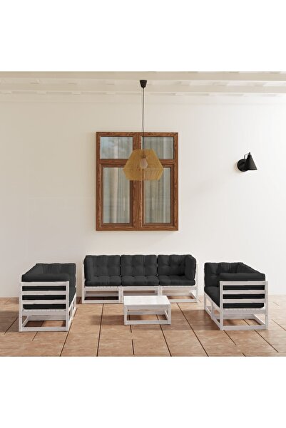 Concept Set mobilier de grădină cu perne, 8 piese, lemn masiv de pin
