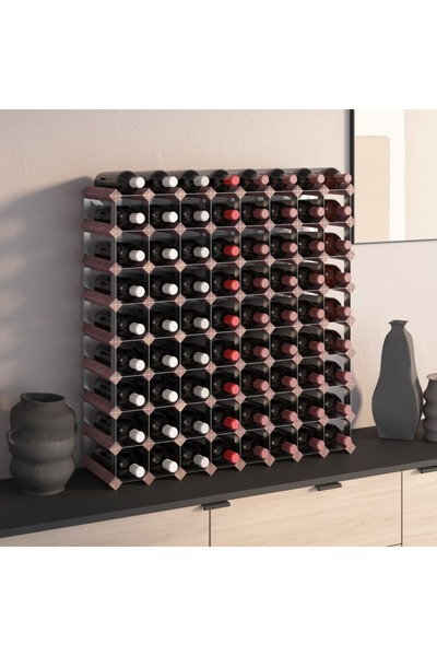 Concept Suport sticle de vin, 72 sticle, maro, lemn masiv de pin