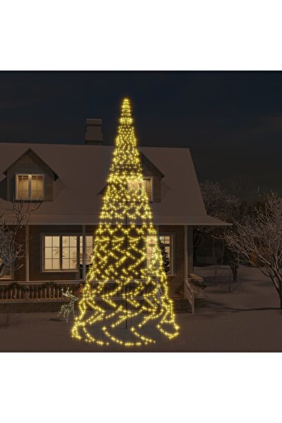 Concept Brad de Crăciun pe catarg, 3000 LED-uri, alb cald, 800 cm