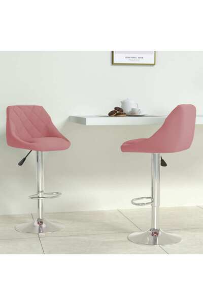Concept Scaune de bar, 2 buc., roz, catifea
