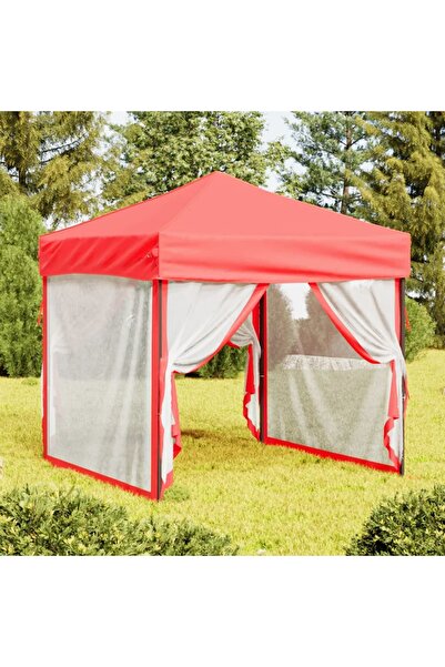 Concept Cort pliabil pentru petrecere, pereți laterali, roșu, 2x2 m