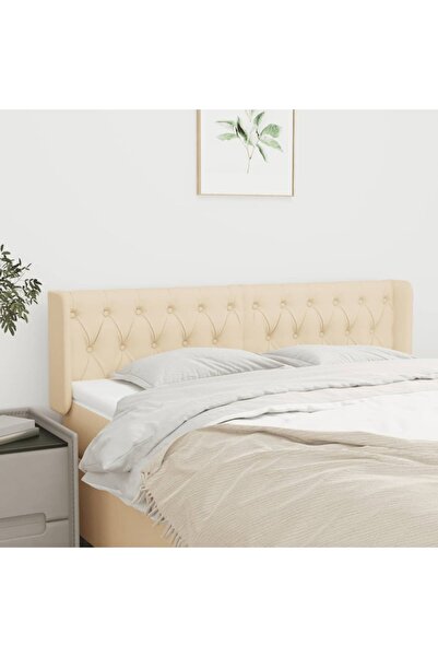 Concept Tăblie de pat cu aripioare crem 147x16x78/88 cm textil