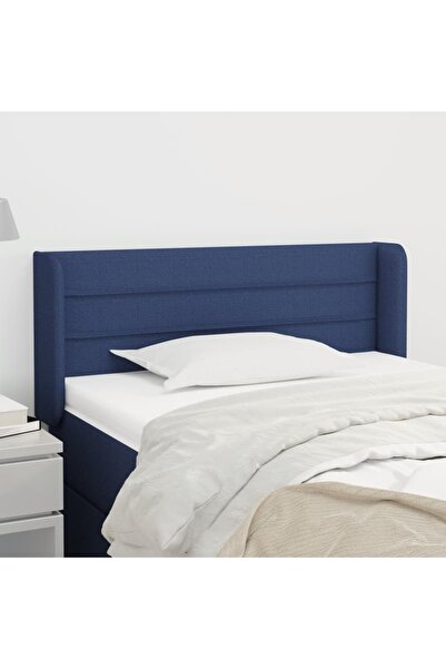 Concept Tăblie de pat cu aripioare albastru 83x16x78/88 cm textil