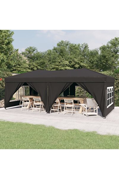 Concept Cort pliabil pentru petrecere, pereți laterali, antracit, 3x6 m