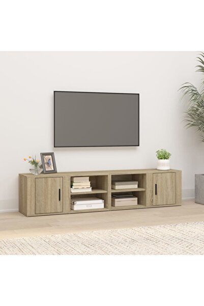 Concept Comode TV, 2 buc., stejar sonoma, 80x31,5x36 cm, lemn prelucrat