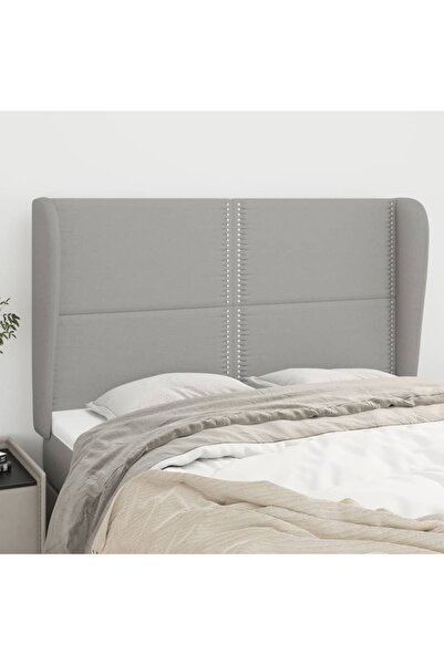 Concept Tăblie de pat cu aripioare gri deschis 147x23x118/128 cm textil