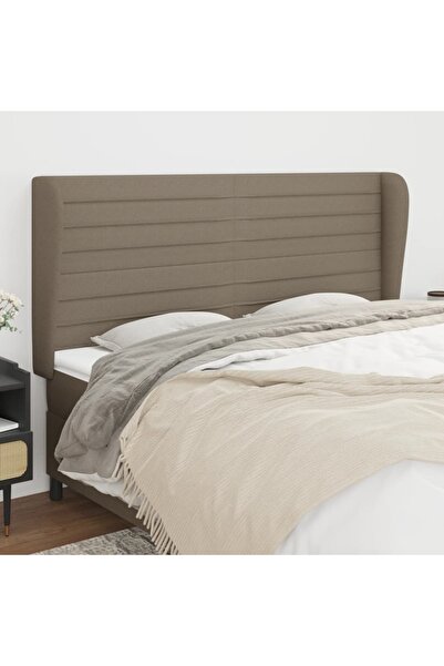 Concept Tăblie de pat cu aripioare gri taupe 183x23x118/128 cm textil
