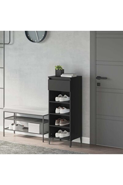 Concept Pantofar, negru, 40x36x105 cm, lemn prelucrat