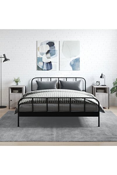 Concept Noptiere, 2 buc., gri sonoma, 40x42x60 cm, lemn prelucrat