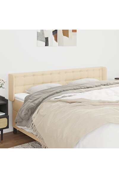 Concept Tăblie de pat cu aripioare crem 163x16x78/88 cm textil
