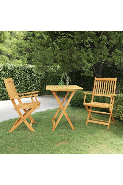 Concept Set mobilier grădină pliabil, 3 piese, lemn masiv acacia