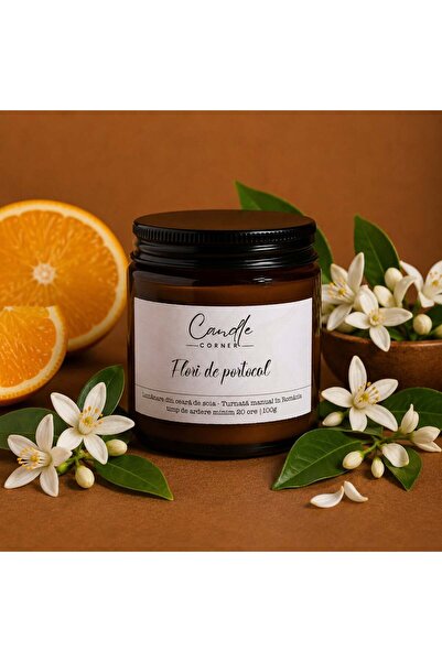 Candle Corner Flori de portocal – Lumânare parfumată din ceară de soia 100%