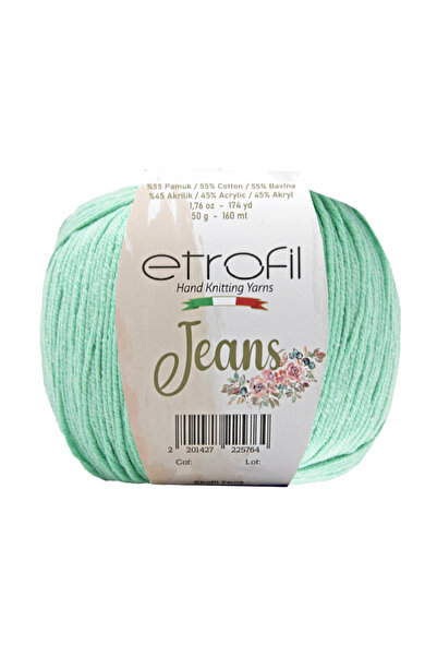 Etrofil Jeans Örgü İpi Su Yeşili %55 Pamuk %45 Akrilik 50g 160m (054)