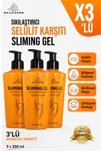 Macaiderm 3'lü Sliming Gel Vücut Bakım Jeli 250 ml