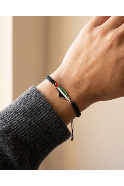 Zaytoon 02'Lu Palestinian Map Symbol Colorful Palestinian Map Bracelet A300009-02