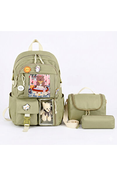 Royal Glow Korean Style Girl's Primary School Bag with Teddy Bear Accessories...