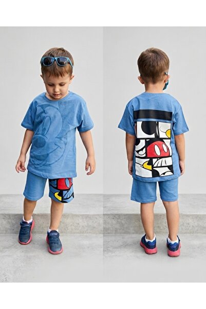 the Littles Kids Mickey Back-Printed, Elastic Waist, Lace-Up, Cotton Fabric B...