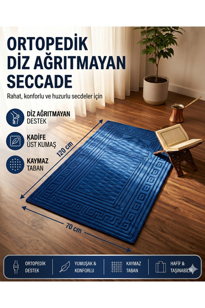 Miabella Home Covor de rugăciune, catifea, anti-alunecare, bază moale special...