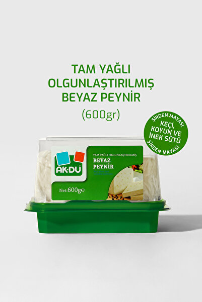 Akdu Tam Yağlı Beyaz Peynir 600 gr - Keçi Sütü Ağırlıklı, Olgunlaştırılmış, Ş...