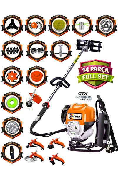 Wacker Pro Alman WG 630 10 İn 1 Sırt Tipi Ot Çim Biçme Tırpanı+Toprak Eşeleme...