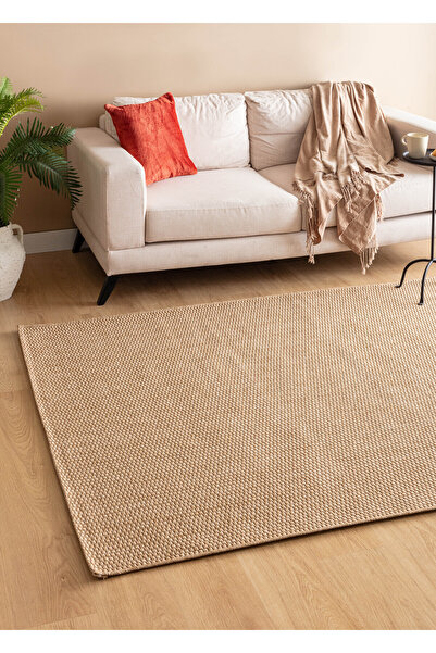 MACRO HOME Sisal Jut Hasır Model Tek Renk Dokuma Yıkanabilir Toz Vermez Halı ...