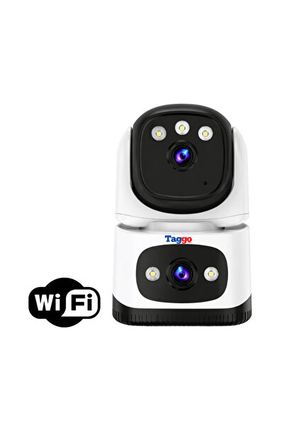 Taggo Cameră de supraveghere interioară, Conexiune WIFI, 2 lentile, Rezoluție...