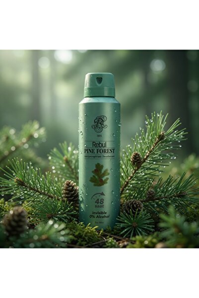 Rebul Pine Forest Erkek Sprey Deodorant 150 ml - 48 Saat Etkili, Alkol, Tam K...