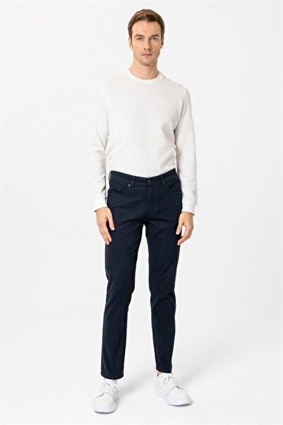 SÜVARİ Lacivert Slim Düz Casual Pantolon