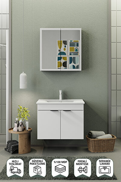 BIANI Fix Loft 75 Cm Banyo Dolabı Renk Mat Beyaz