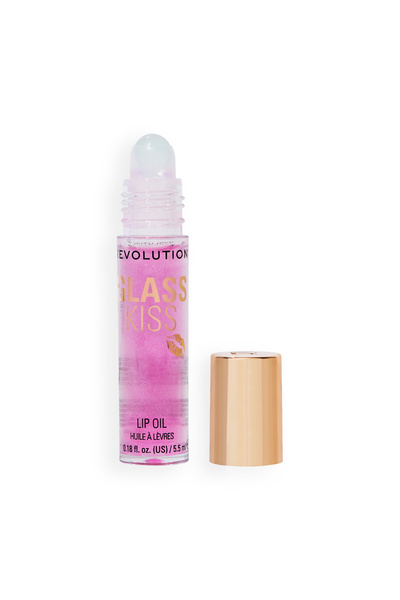Revolution Glass Kiss Roller Ball Lip Oil Moonlight Clear Shimmer