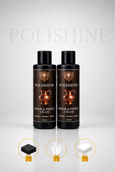 POLİSHİNE Bakır, Bronz, Pirinç ve Krom Temizleyici ve Parlatma Cilası 150ml 2...