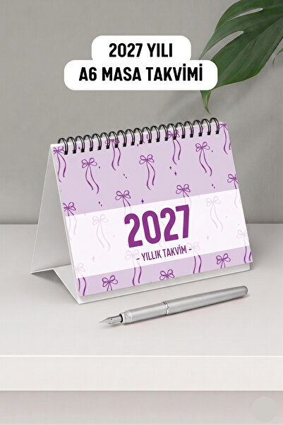 Eldesen Tasarım 2027 Masa Takvimi Spiralli A6 (15x12cm) Orta Boy / Resmi Tati...