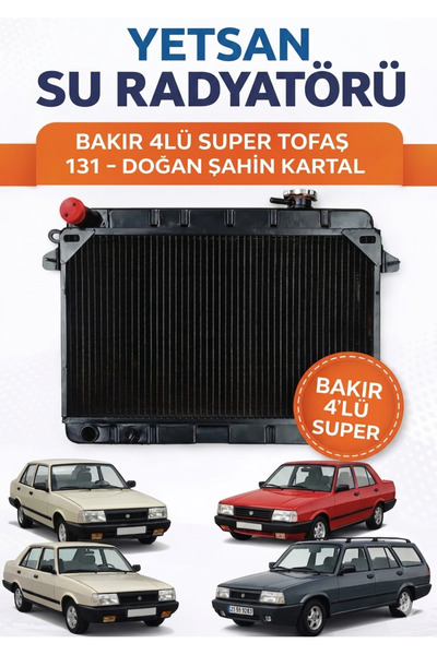 Oto Kasım 4 Sıra Süper Tofaş Bakır Su Radyatörü Slx Doğan Şahin 4 Sıra Süper