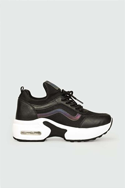 Nesil Shoes Flet 121 crno-beli sa vazdušnim đonom, ženske Patike s