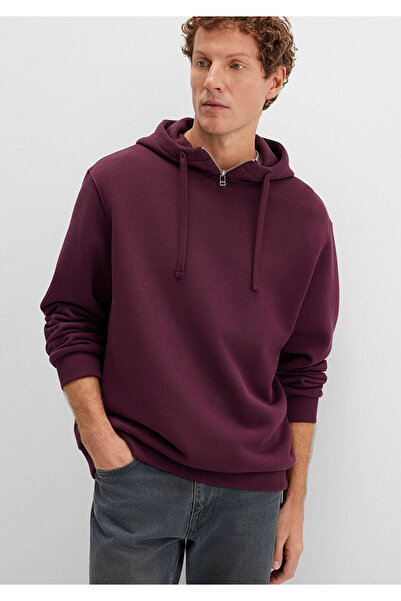 Mavi Burgunderfarbenes Sweatshirt mit Reißverschluss und Kapuze 0S10473-70434