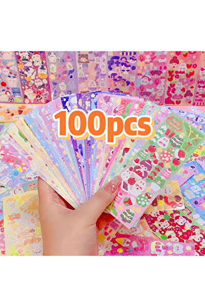 Miniso 100 قطعة ملصقات كاواي للأطفال، ملصقات لطيفة لتزيين المذكرات والقرطاسية...