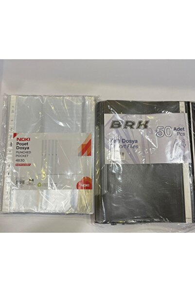 BRK NOKİ PUNCHED POCKET 4830 100 ADET POŞET DOSYA-50 ADET BRK KALİTELİ TELLİ ...