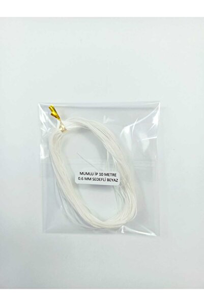 Eskişehir hobi sanat Sedefli Beyaz Renk 0.6 Mm 10 Metre Mumlu Ip Saraç Deri D...